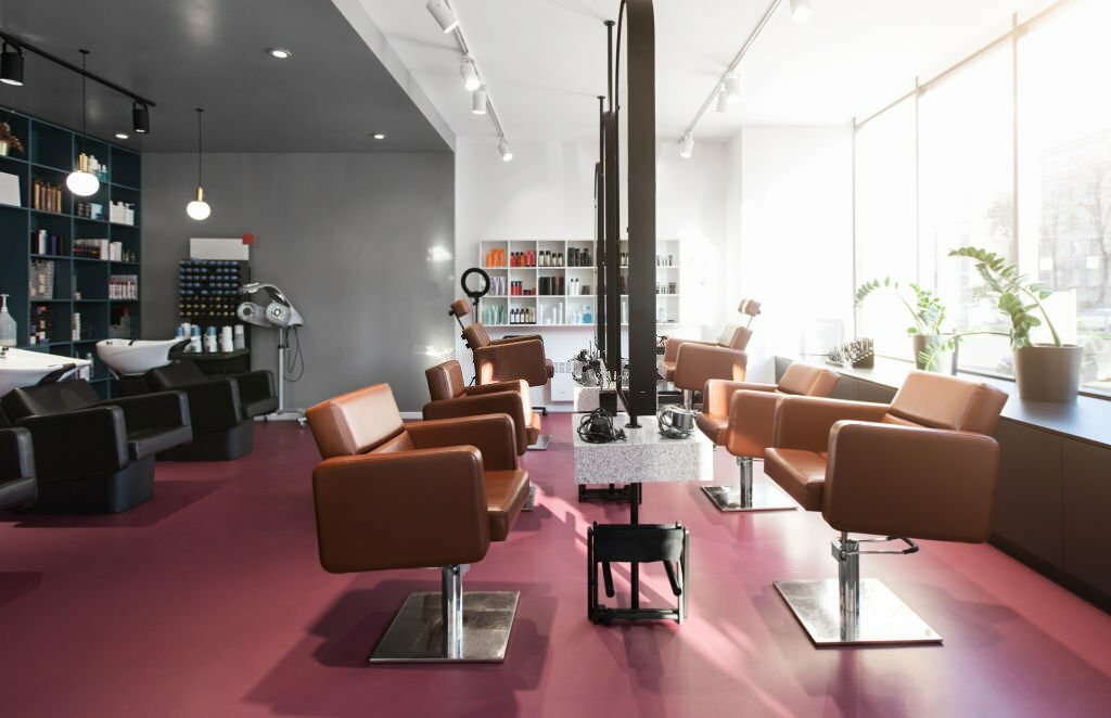 Interior beauty salon, place for makeup artist, hairdresser, pink color design